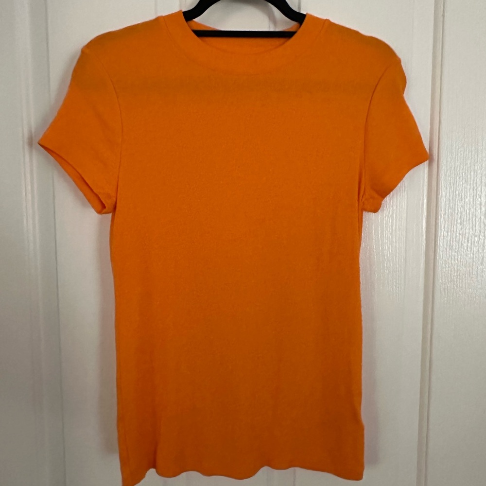 Vibrant Orange Fitted Short Sleeve T-Shirt